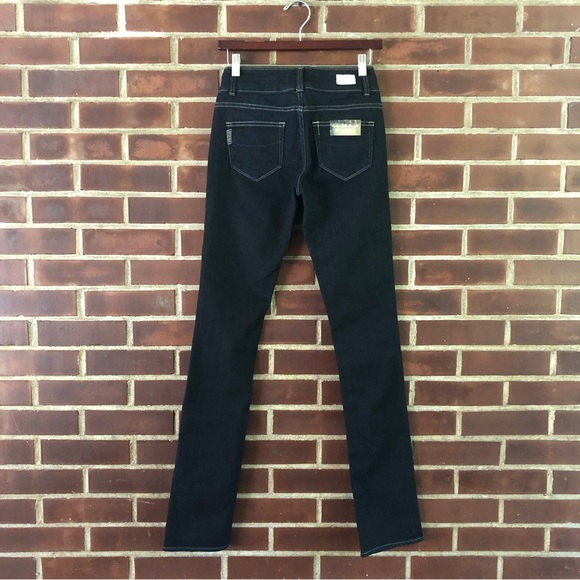 Paige Hidden Hills High Rise Straight leg jeans dark blue minor flaw size 24 - Picture 4 of 16